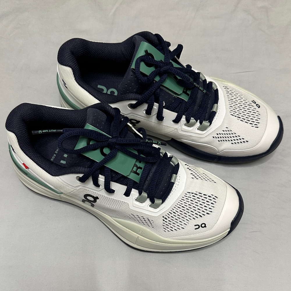 On Running Men's White and Navy Athletic Shoes